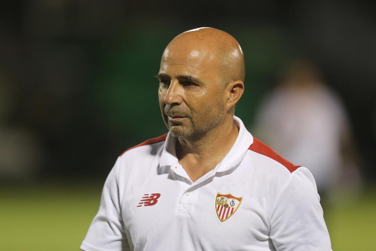 El manager del equipo Sevilla FC Jorge Sampaoli.