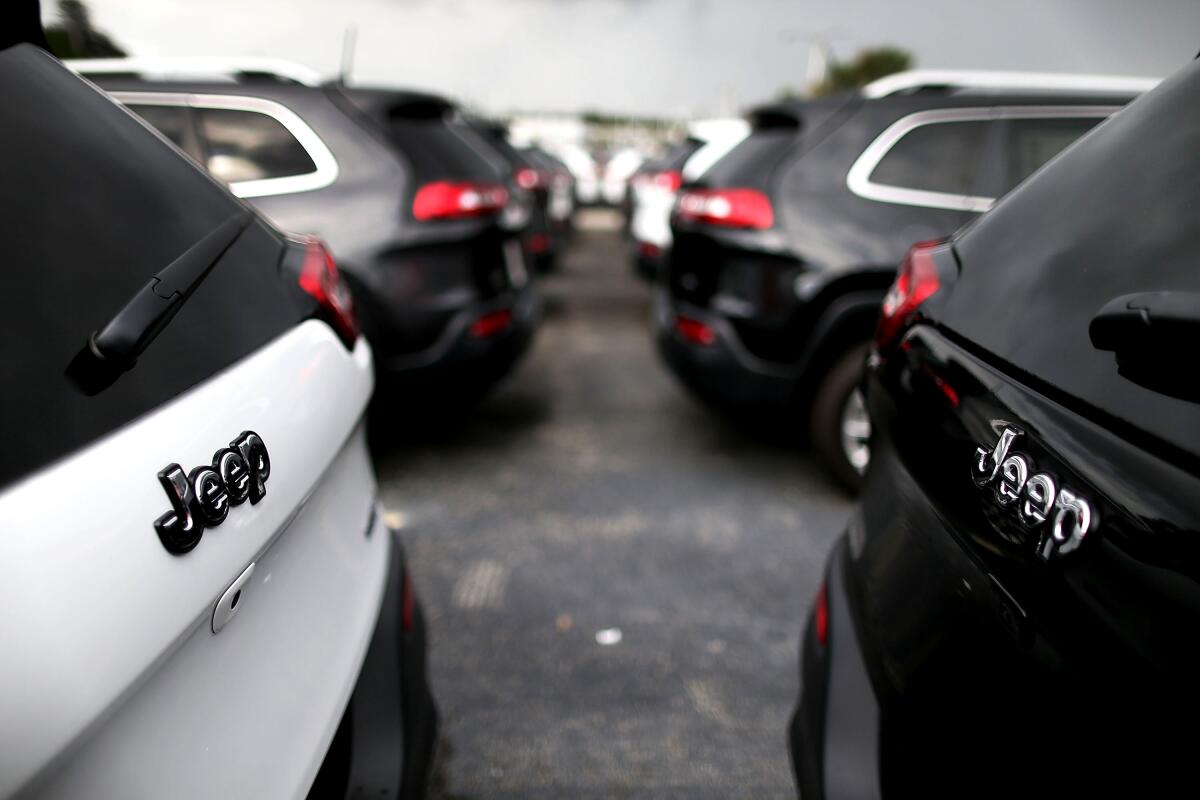  Jeep vehicles in a sales lot 