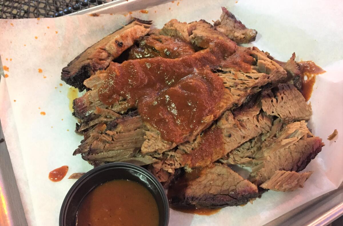 The smoked beef brisket at My Yard Live in San Marcos.