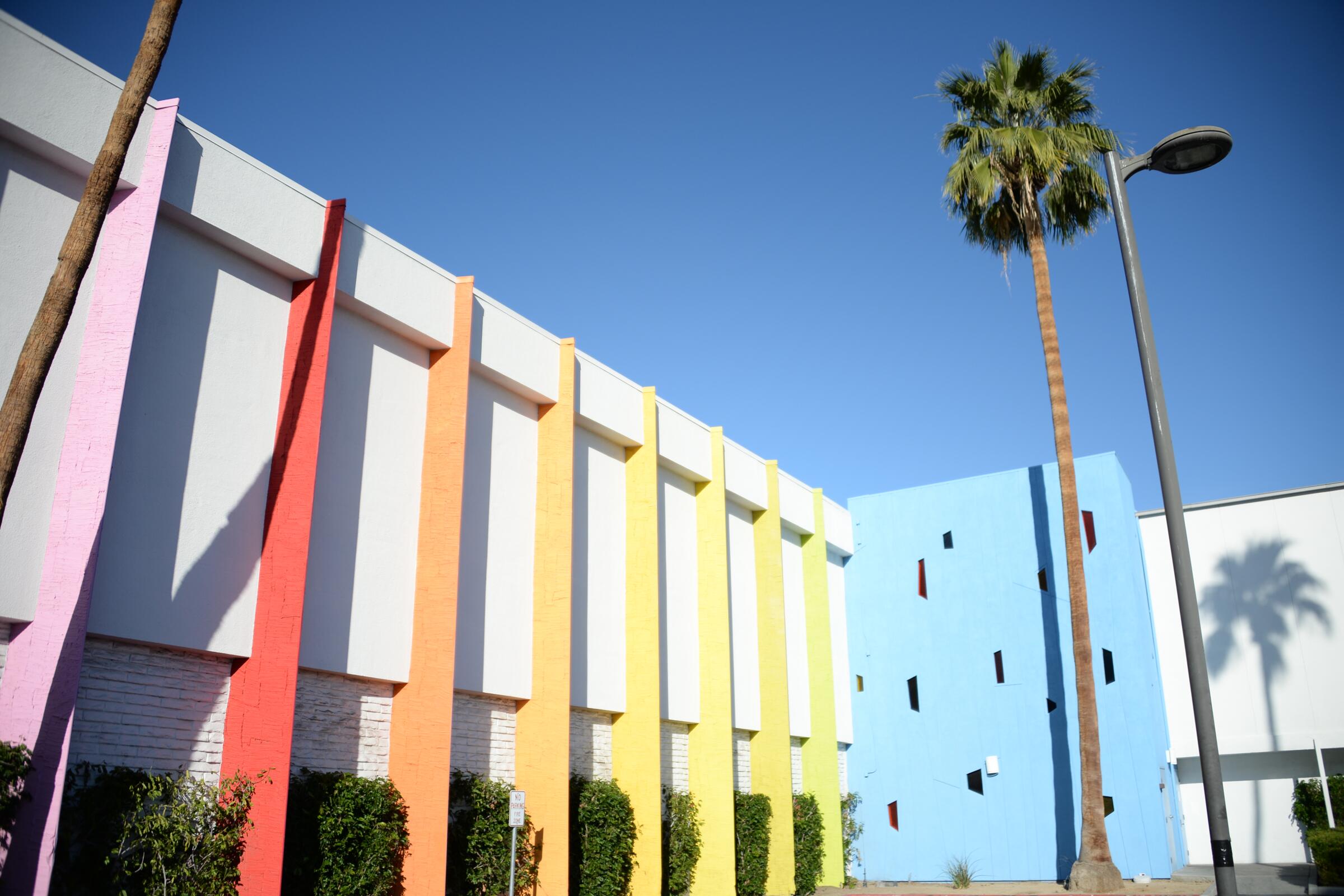 An exterior shot of The Saguaro Hotel, one of the (aesthetic) pit stops on my road trip to Indio.