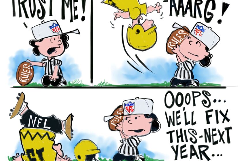 NFL football cartoon on rules.