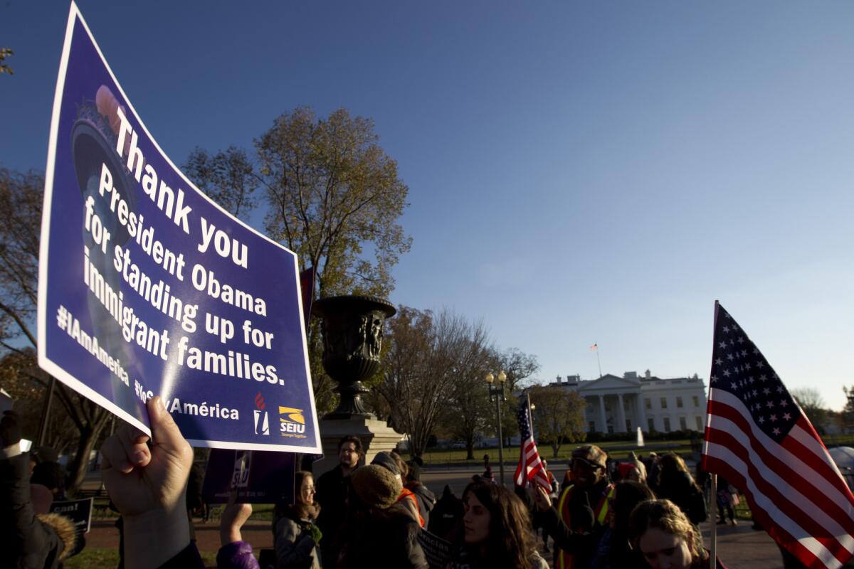 Supporters of President Obama's executive action on immigration attend a rally last week in front of the White House.