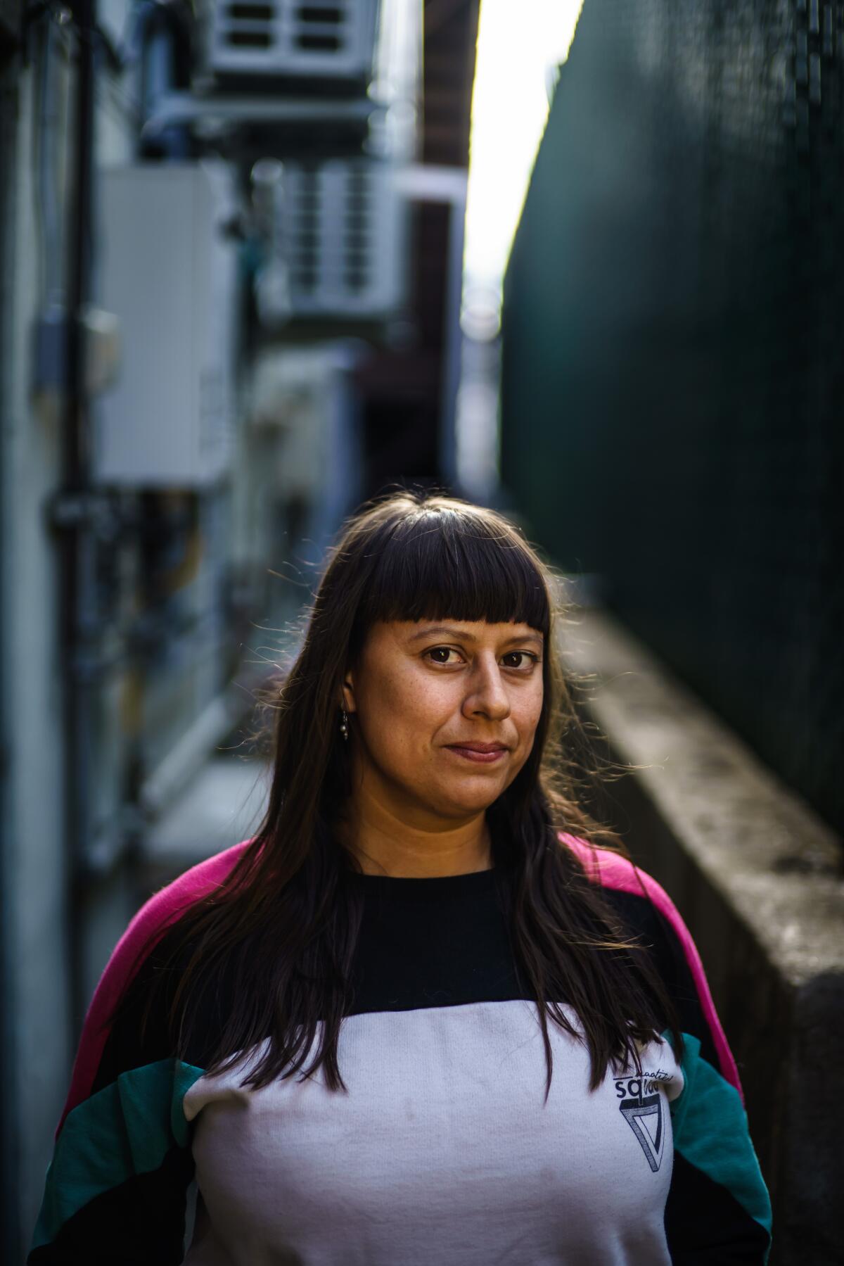 Carolina Caycedo outside her Chinatown studio late last month.