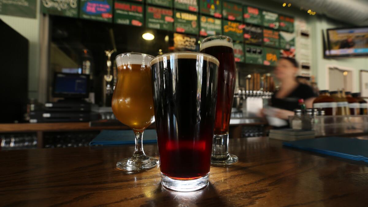 Beachwood Brewing in Long Beach won the World Beer Cup award for Champion Large Brewpub during a ceremony in Philadelphia last week. Pictured are beers from the award-winning brewery.