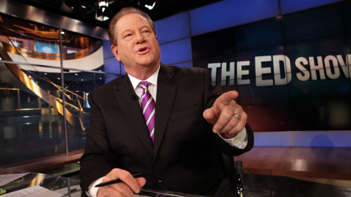 Ed Schultz on the set of "The Ed Show" in 2011.