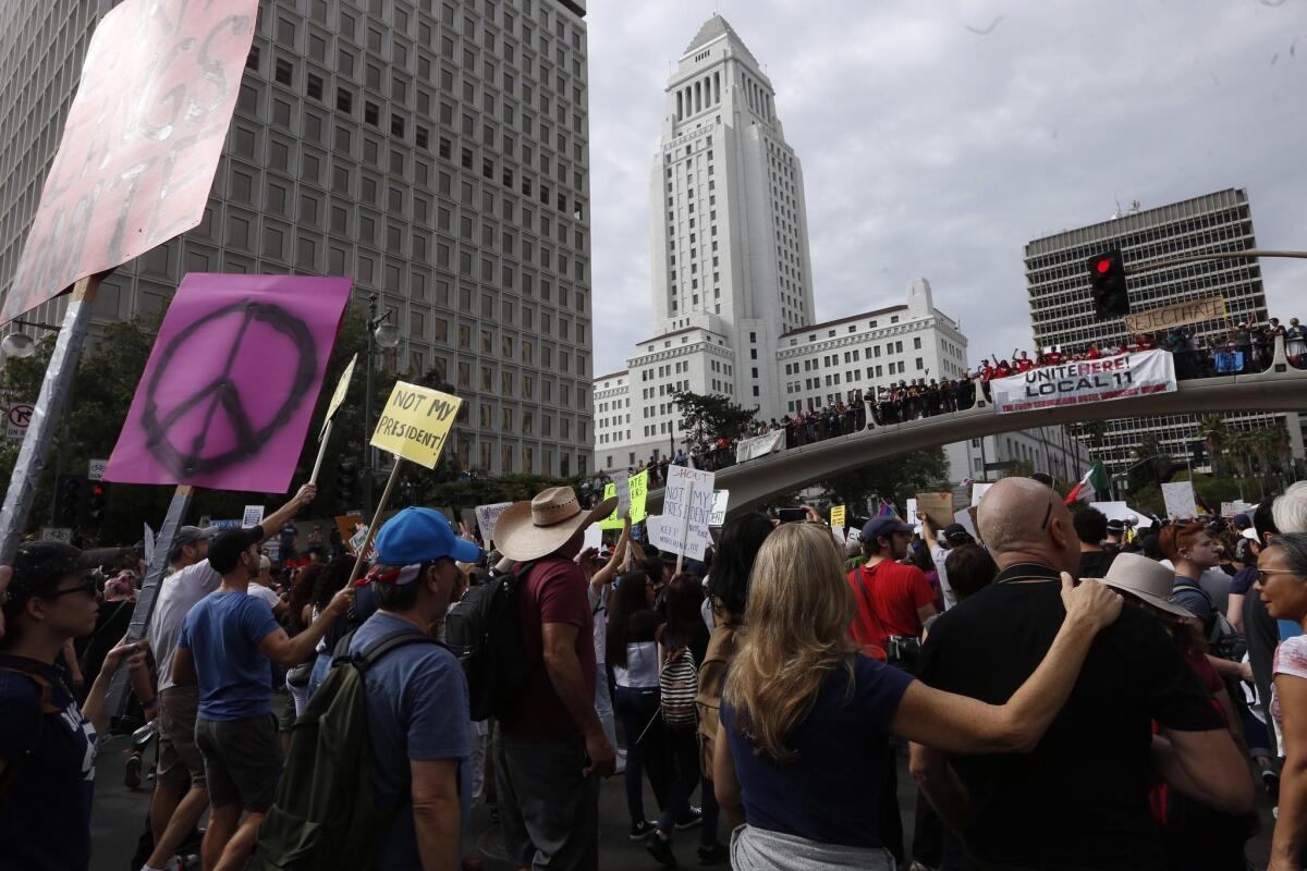 Click photo for scenes of the L.A. protest.