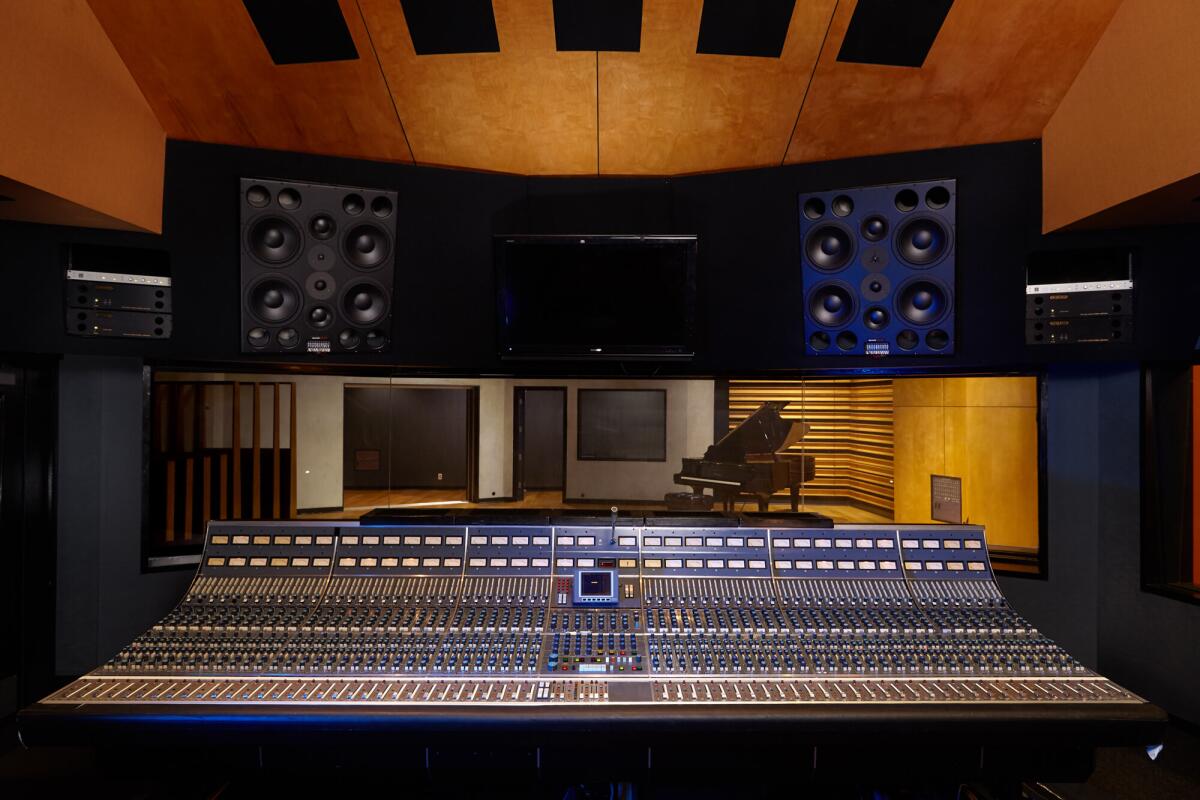 A view from a recording studio at NRG Recording Studios.