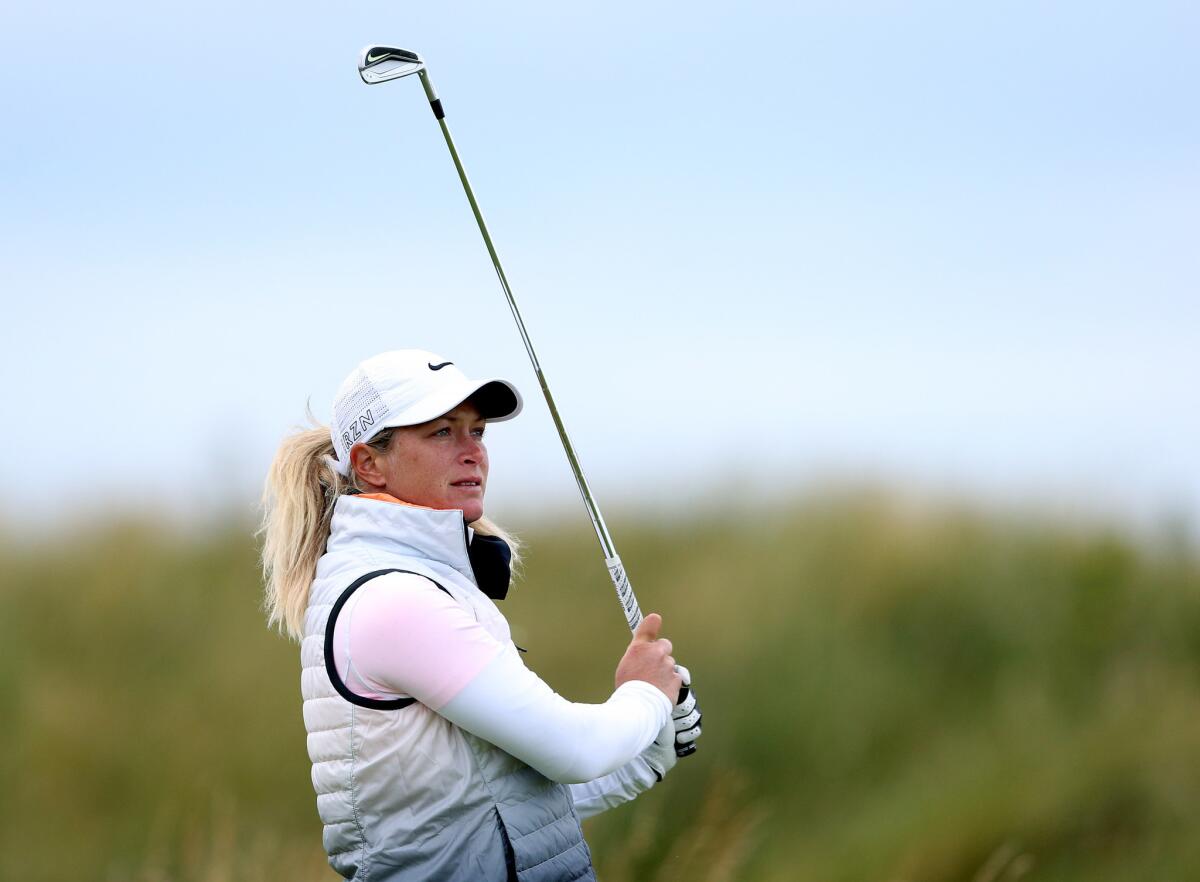 Suzann Pettersen took a two-stroke lead in the Women's British Open golf championship after the second day.