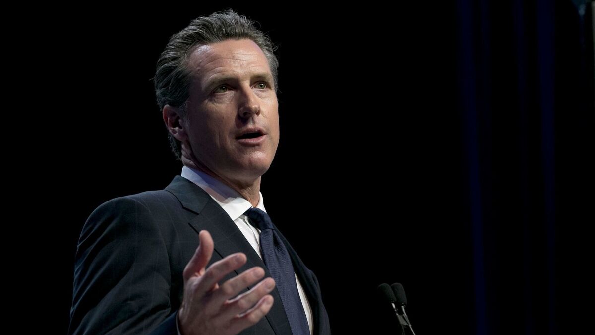 Lt. Gov. Gavin Newsom, a candidate for governor, has used his leadership of the State Lands Commission to promote his opposition to offshore oil drilling. (Rich Pedroncelli / Associated Press)