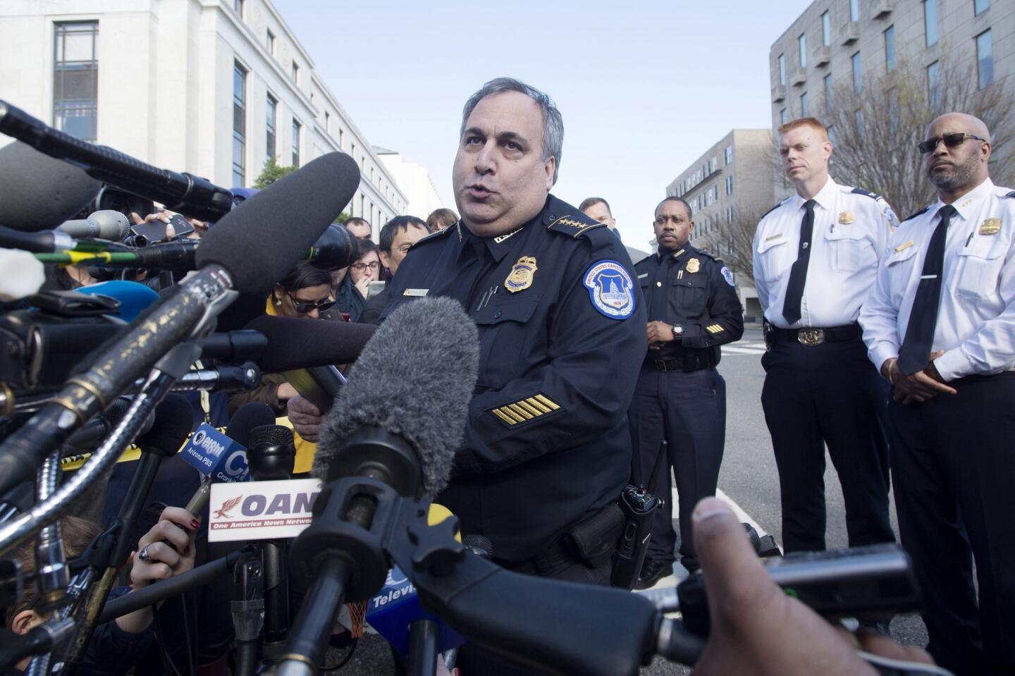 Matthew Verderosa, chief of the U.S. Capitol Police, talks to reporters about the shooting.
