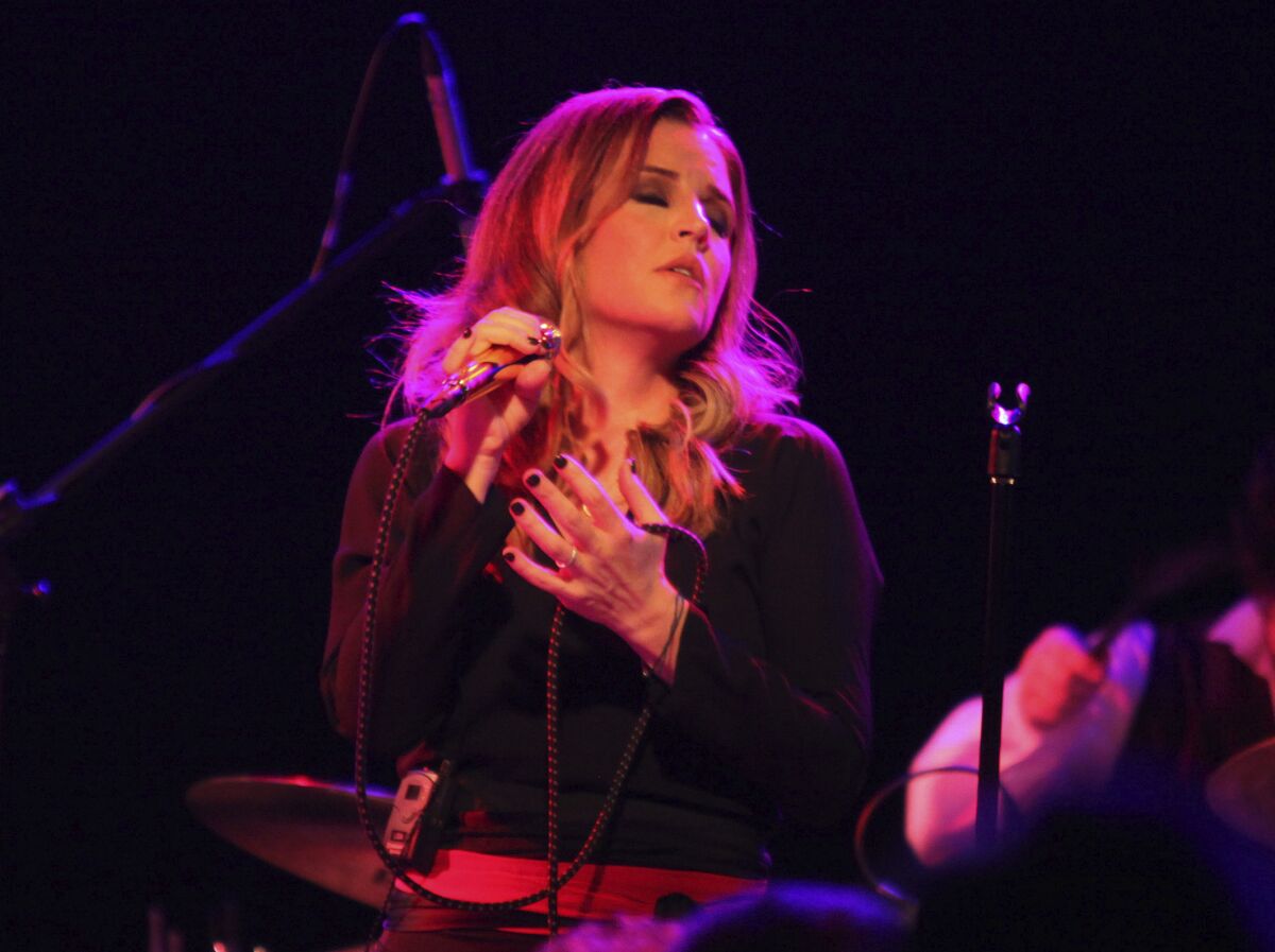 Lisa Marie Presley performs during her Storm & Grace tour on June 20, 2012, at the Bottom Lounge in Chicago. 