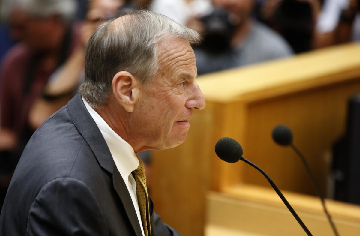 The city of San Diego agreed to pay $99,000 to settle one of five unresolved sexual battery and harassment lawsuits against former Mayor Bob Filner, who is pictured here.