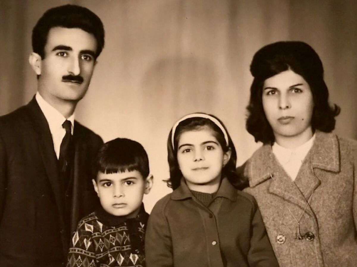 A family portrait of Hassan, Behrooz, Sholeh and Farideh Moghaddam, taken in Iran in 1967.