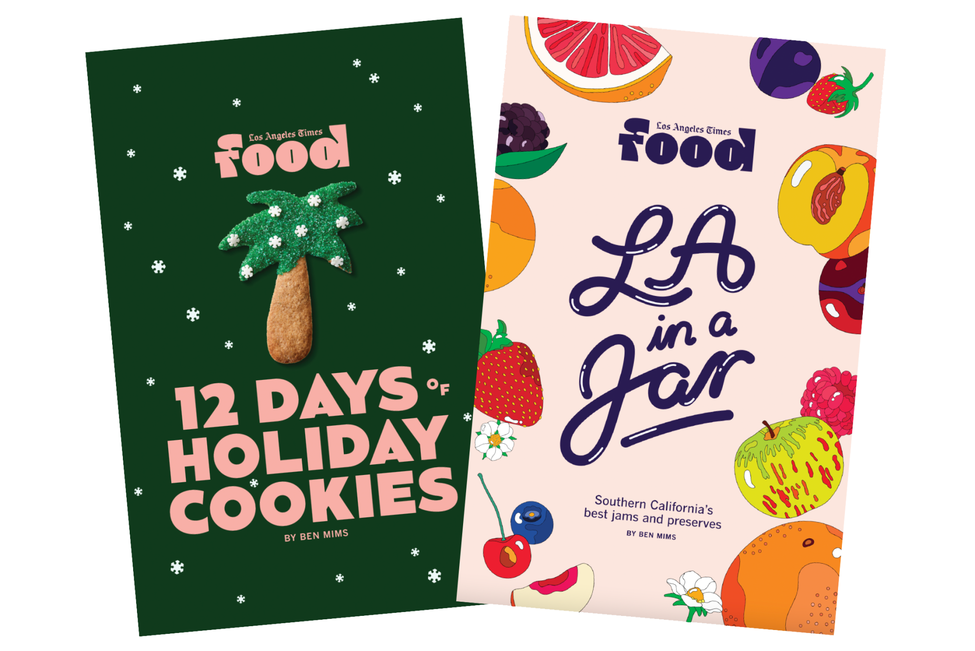 Two L.A. Times Food zines: "12 Days of Holiday Cookies" and "L.A. in a Jar"