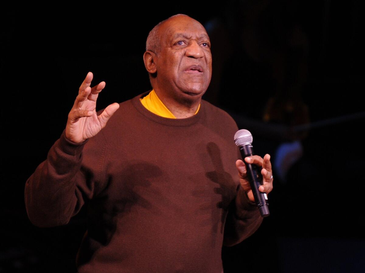 In this October 21, 2010 file photo, comedian Bill Cosby performs onstage at Lincoln Center in New York City.