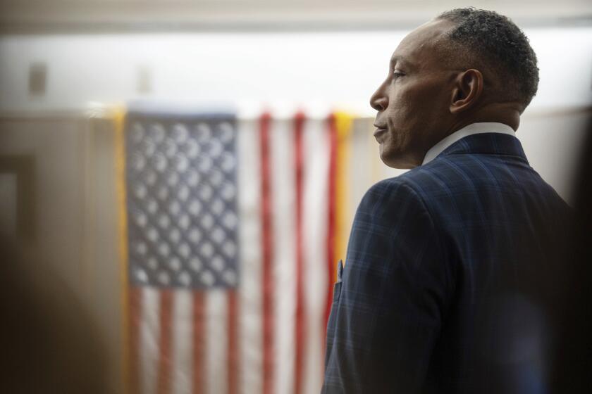 Benjamin Spencer who spent 34 years in prison after being wrongfully convicted has been exonerated at the 283rd District Courtroom in Dallas, Thursday, Aug. 29, 2024. (Azul Sordo/The Dallas Morning News via AP)