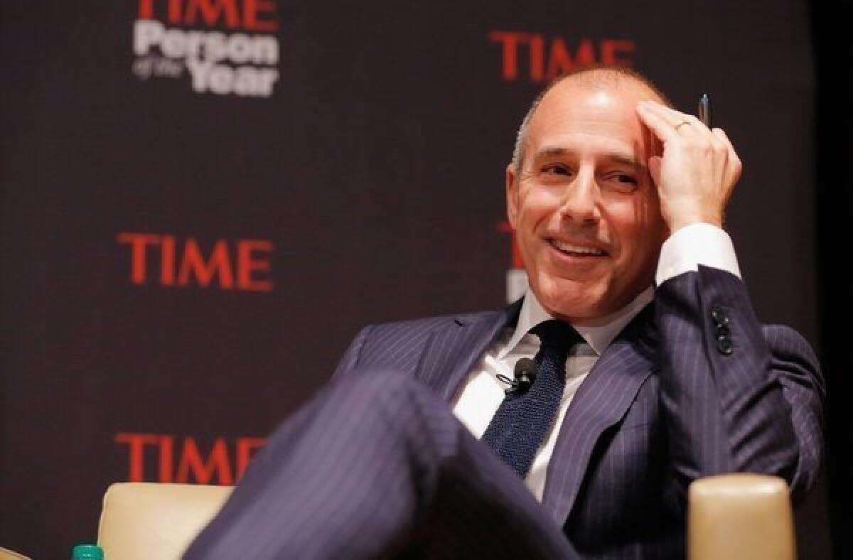 Matt Lauer at a Time magazine Person of the Year panel Nov. 13 in New York.