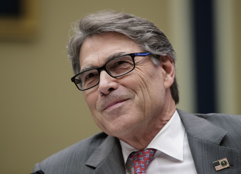 Energy Secretary Rick Perry, shown in 2017, said Monday that the test reactor would be "essential" for the nation. But a scientist is raising safety concerns.