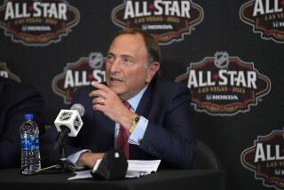 NHL Commissioner Gary Bettman speaks at NHL All-Star weekend Feb. 4, 2022, in Las Vegas.