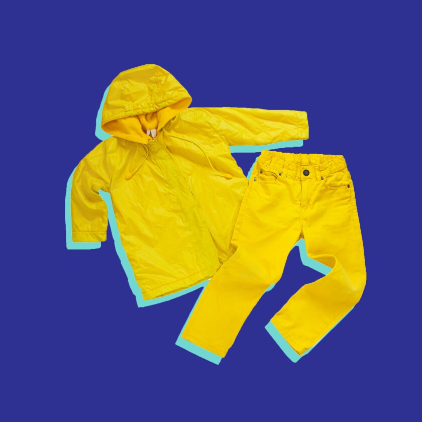 Illustration of rain pants.