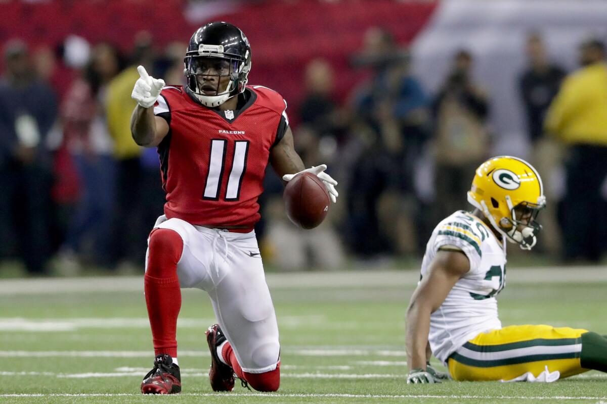 Atlanta Falcons wide receiver Julio Jones caught 83 passes for 1,409 yards and six touchdowns during the regular season. He's caught 15 passes for 247 yards and three touchdowns in two postseason games.