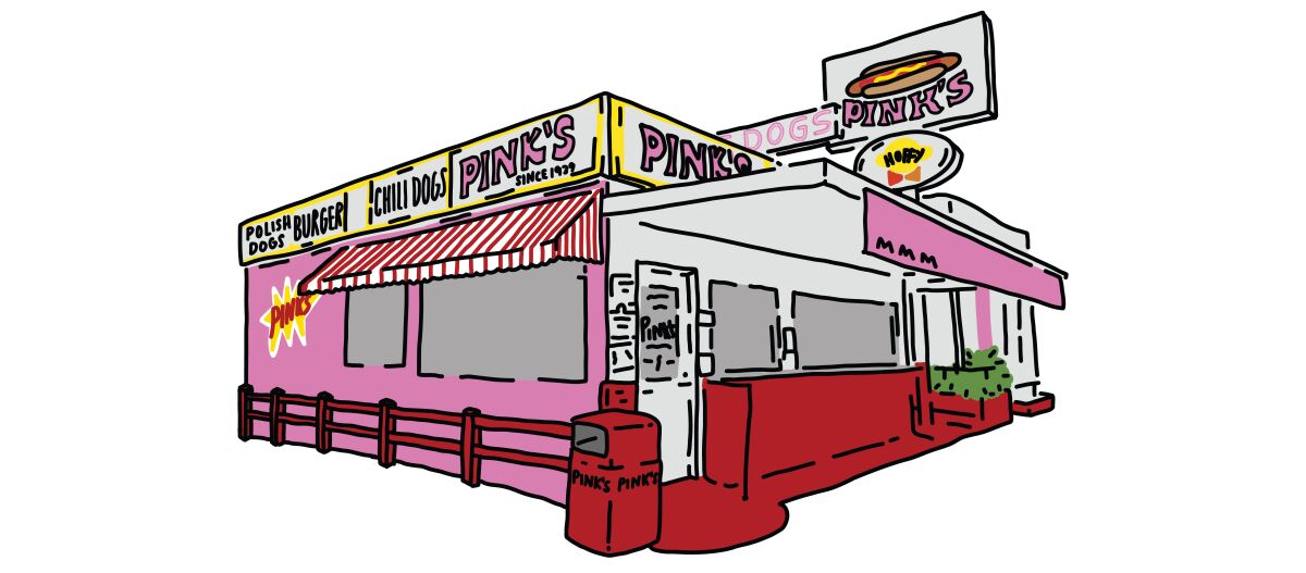 Illustration of Pink's Hot Dogs
