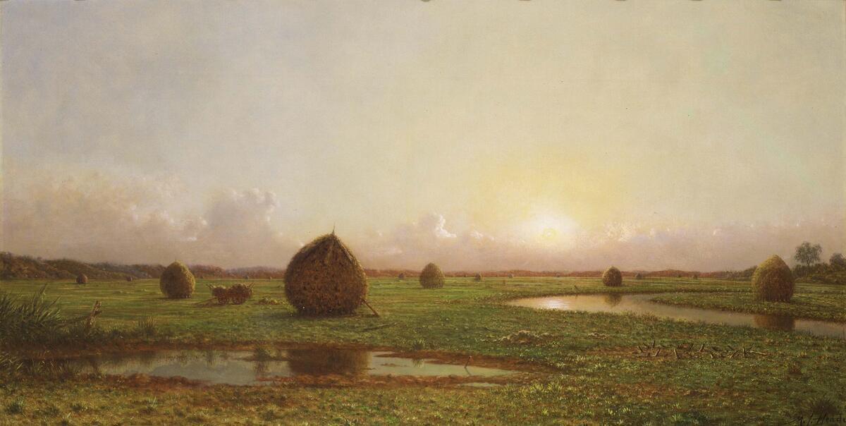 Martin Johnson Heade, “Haystacks,” circa 1876-1882, oil on canvas