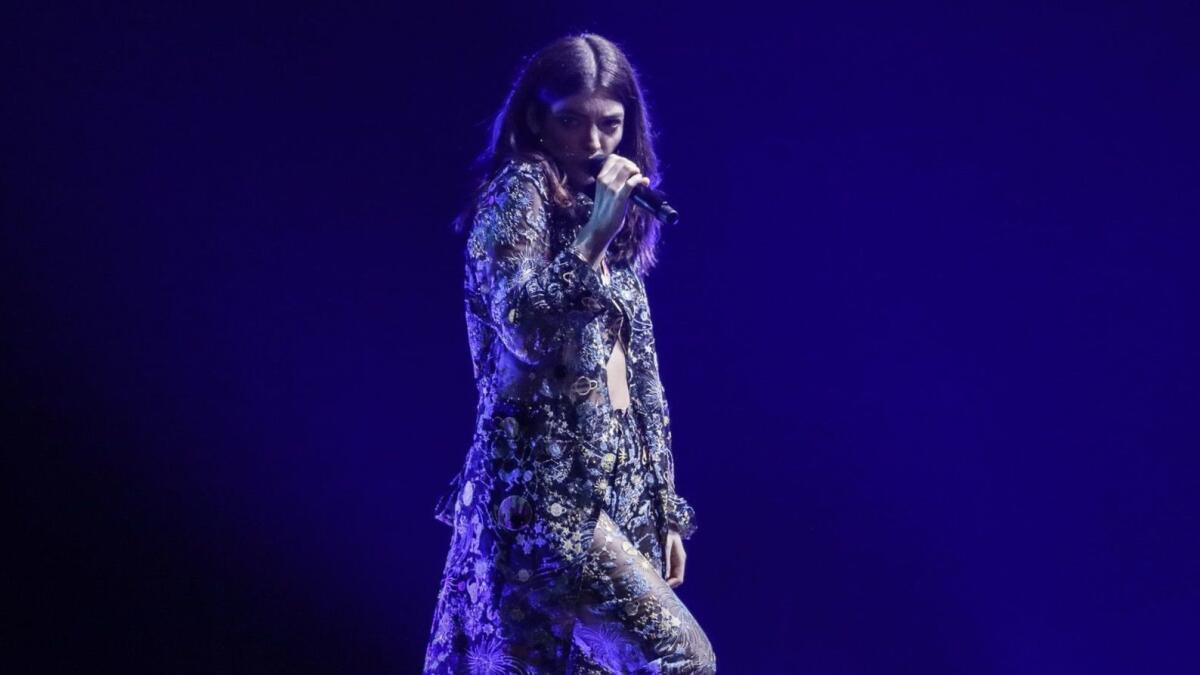 Lorde performs Wednesday night at Staples Center.