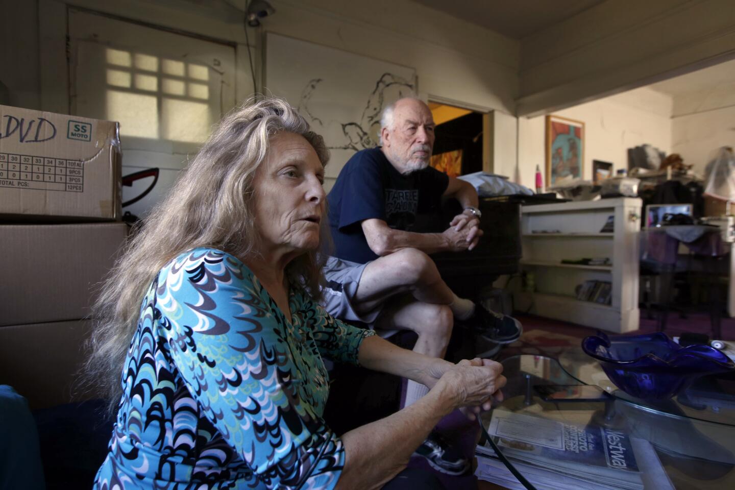 Tina Preston, 76, and husband Don Preston, 85, live in a rented home in Highland Park. Don, a renowned electronic and jazz pianist, was one of the original members of Frank Zappa’s Mothers of Invention; Tina is an actress. The couple face the difficult task of finding affordable housing on a fixed income as elder artists.