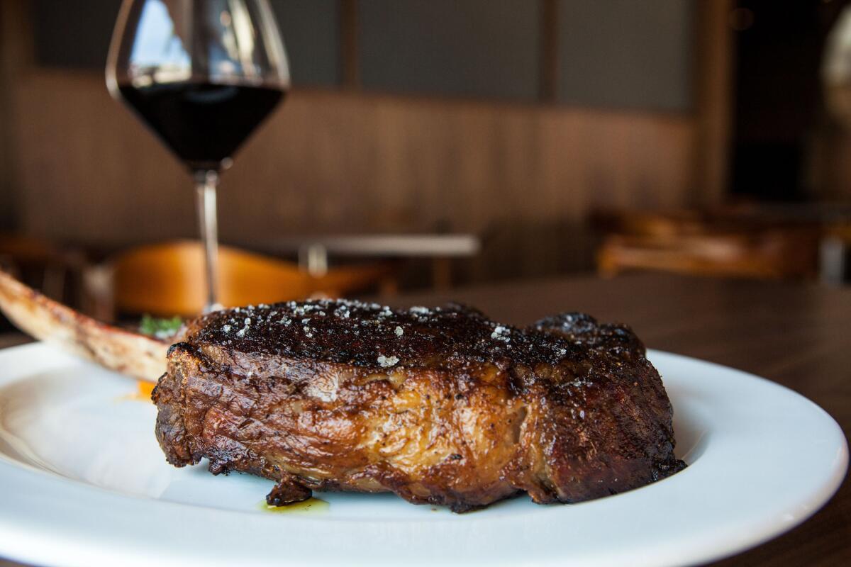 Steak and red wine at the Arthur J in Manhattan Beach