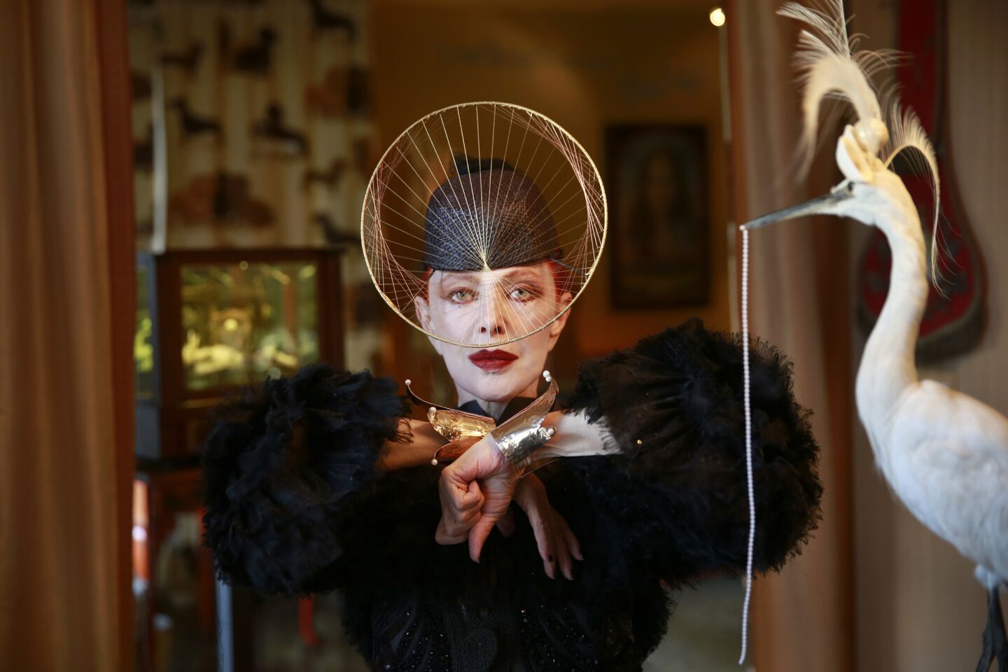 Valerie von Sobel, who is on the cover of the book "Advanced Style: Older and Wiser," is photographed with her art work at her home in West Hollywood.