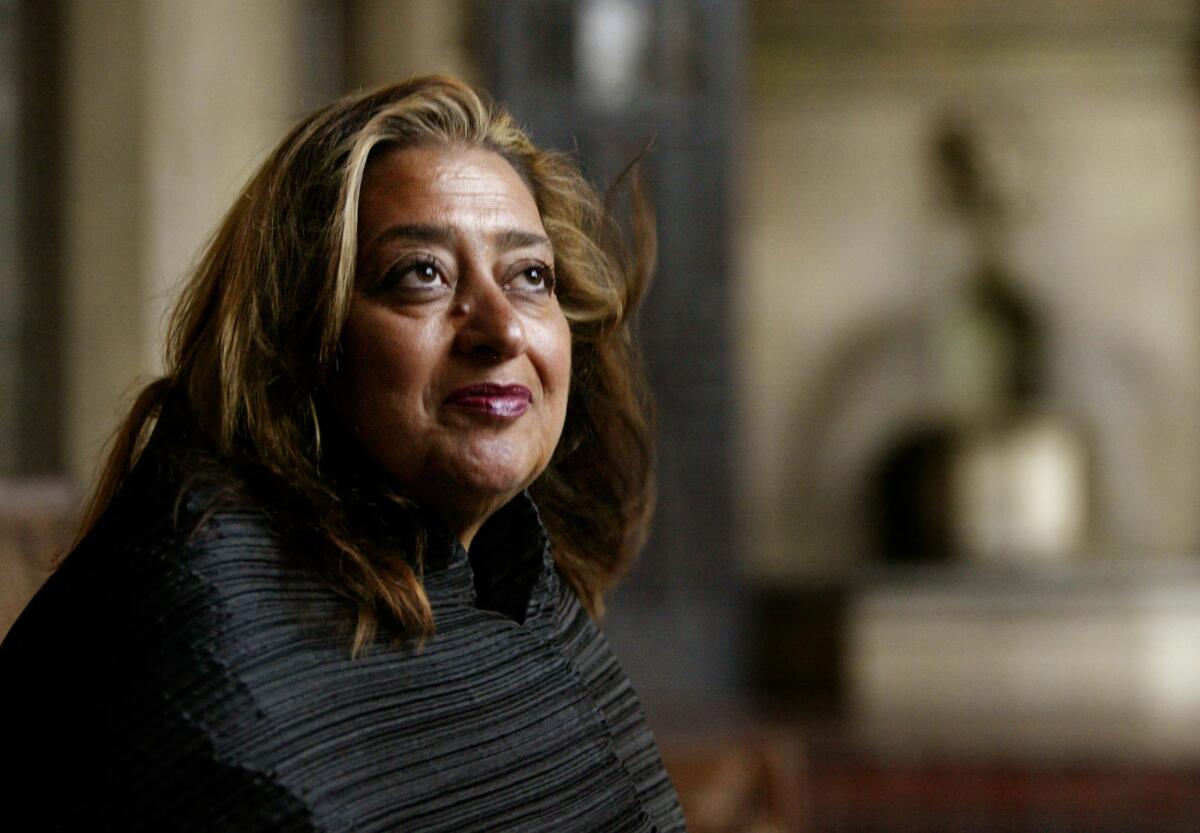 Zaha Hadid, shown in West Hollywood in 2004, pushed the field of architecture forward, toward ever more complex, organic shapes.