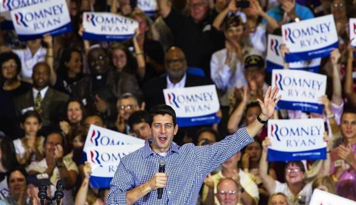Rep. Paul D. Ryan of Wisconsin, the Republican running mate, is scheduled to appear in Florida on Saturday with his 78-year-old mother.