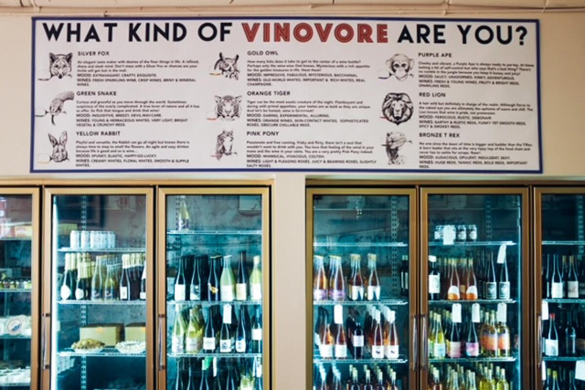 A sign inside Vinovore asks "What kind of Vinovore are you?"