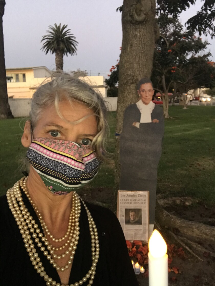 Amanda Shepherd is pictured at the candlelight vigil for the late Supreme Court Justice Ruth Bader Ginsburg.