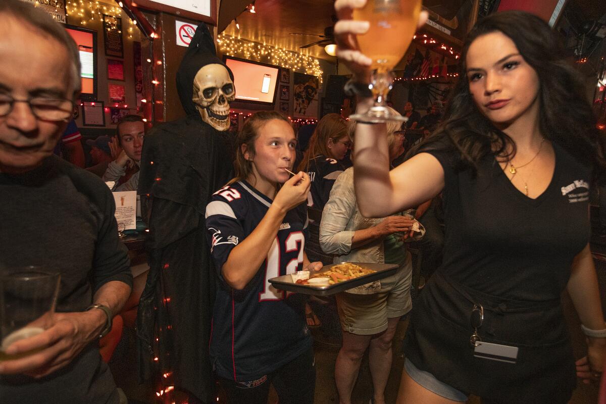 It's often standing room only at Sonny's, the go-to place for Pats fans.