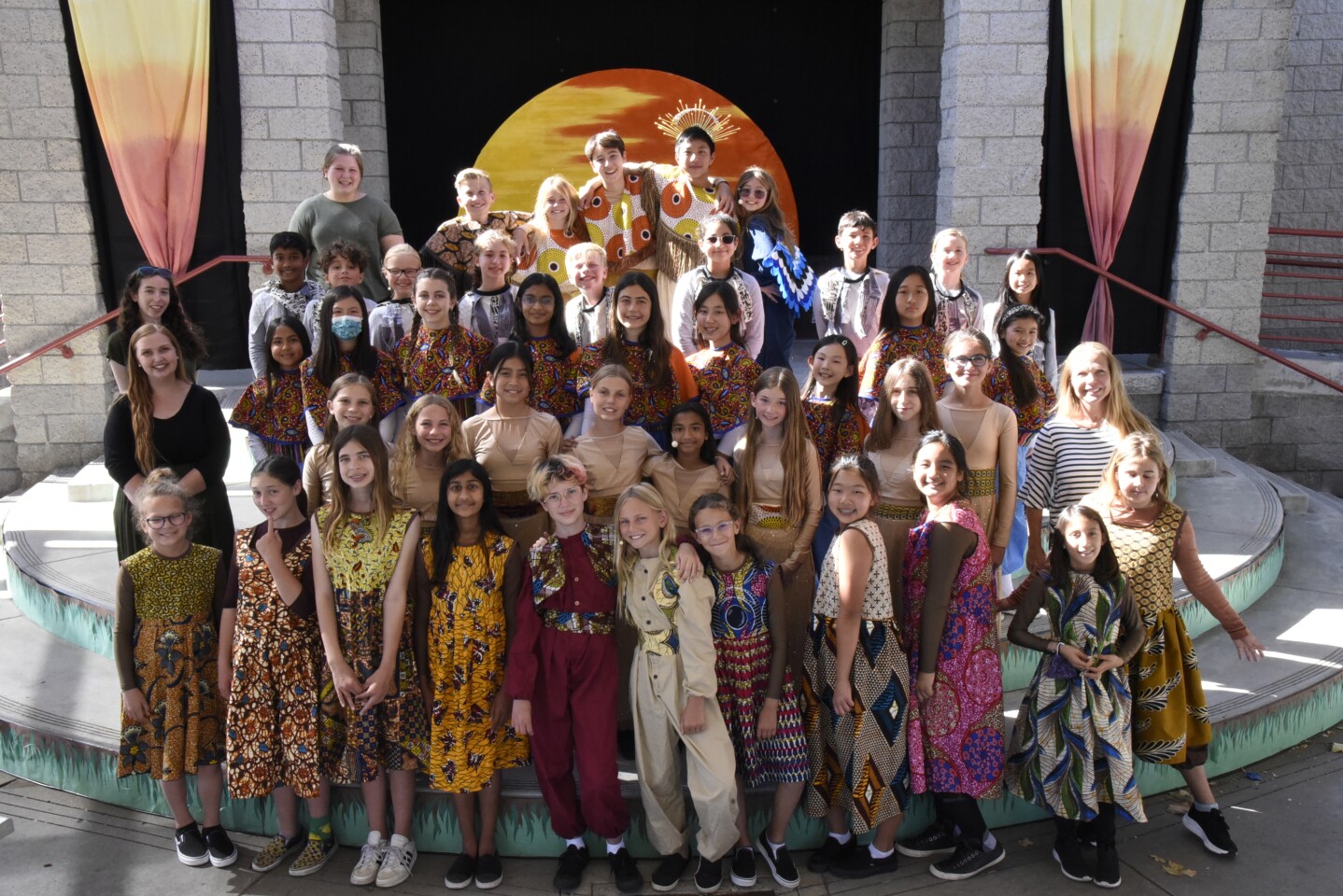 The fourth, fifth and sixth grade cast of The Lion King Junior