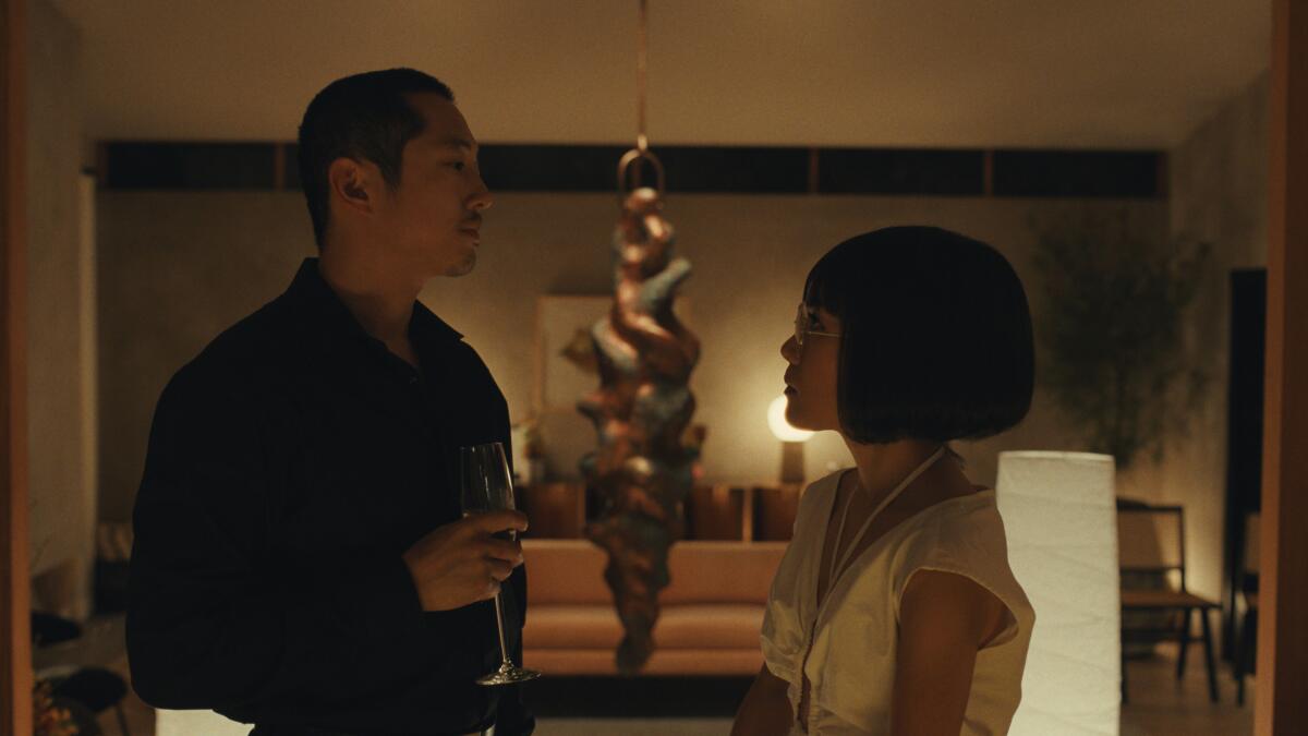 Steven Yeun and Ali Wong in a scene from "Beef."