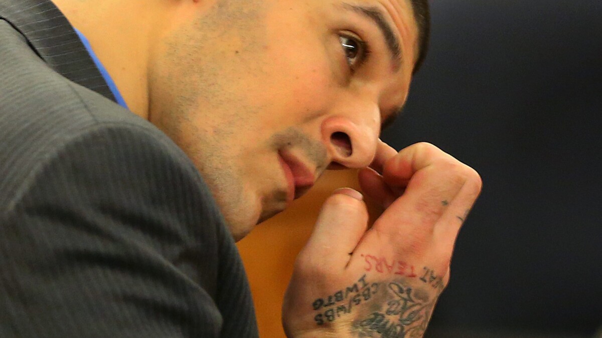 Aaron Hernandez Was At Scene But Didn T Do Killing His Attorney Says Los Angeles Times
