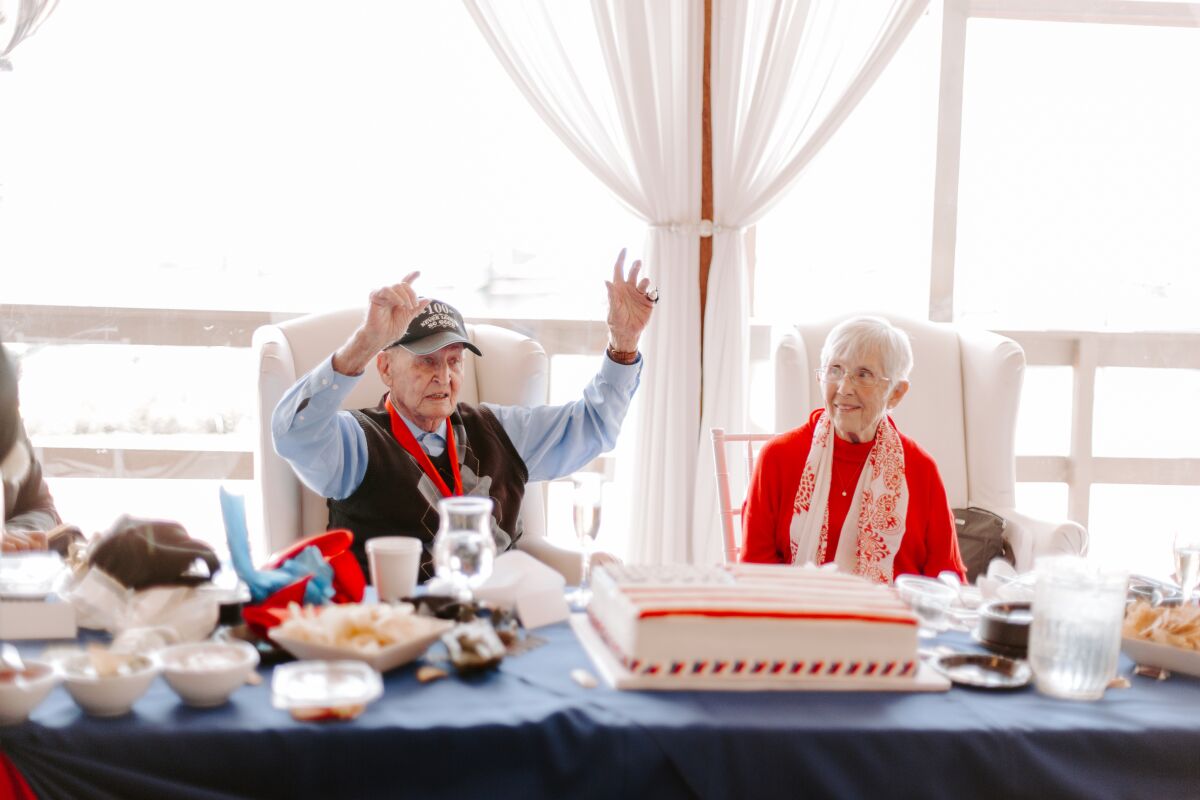 About 150 people attended the March 21 party to help Clair Martin celebrate his 100th birthday.