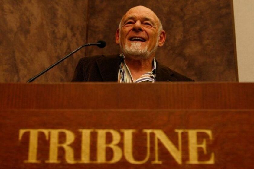 Sam Zell holds his first press conference after the buyout seen here at the Tribune Tower in Chicago on Thursday, December 20, 2007. (Chicago Tribune photo by José Moré) ..OUTSIDE TRIBUNE CO.- NO MAGS, NO SALES, NO INTERNET, NO TV, CHICAGO OUT.. 00288169B ZELL