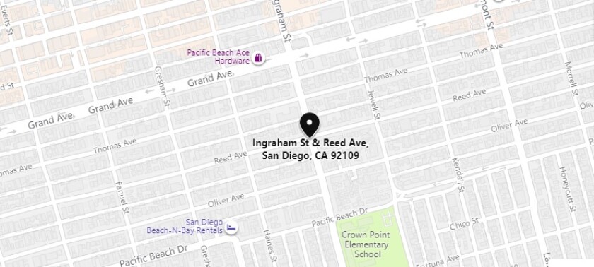 A cyclist was injured in a crash with a motorcycle Oct. 17 at Ingraham Street and Reed Avenue in Pacific Beach.