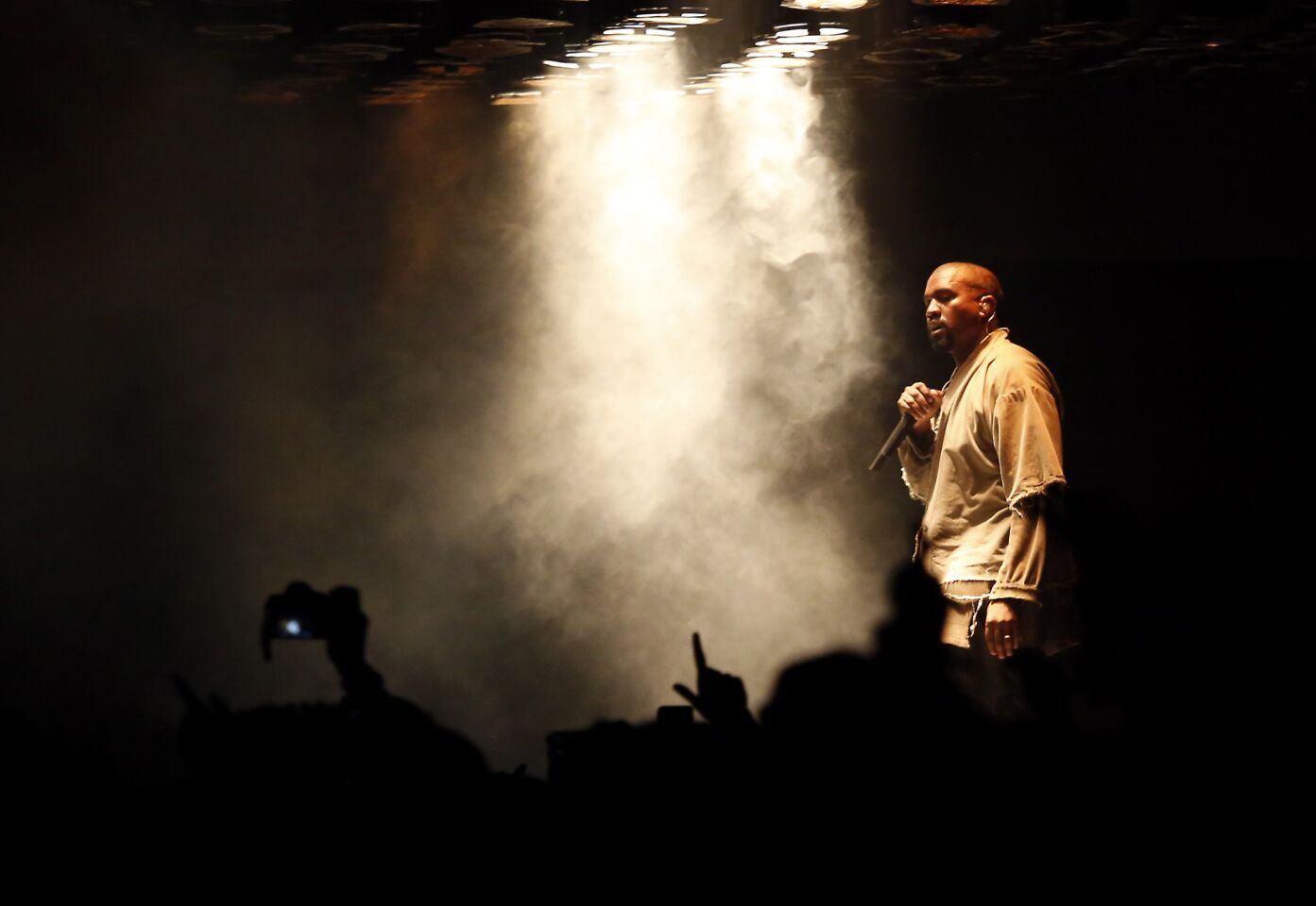 Kanye West performs during FYF Fest on Aug. 22.