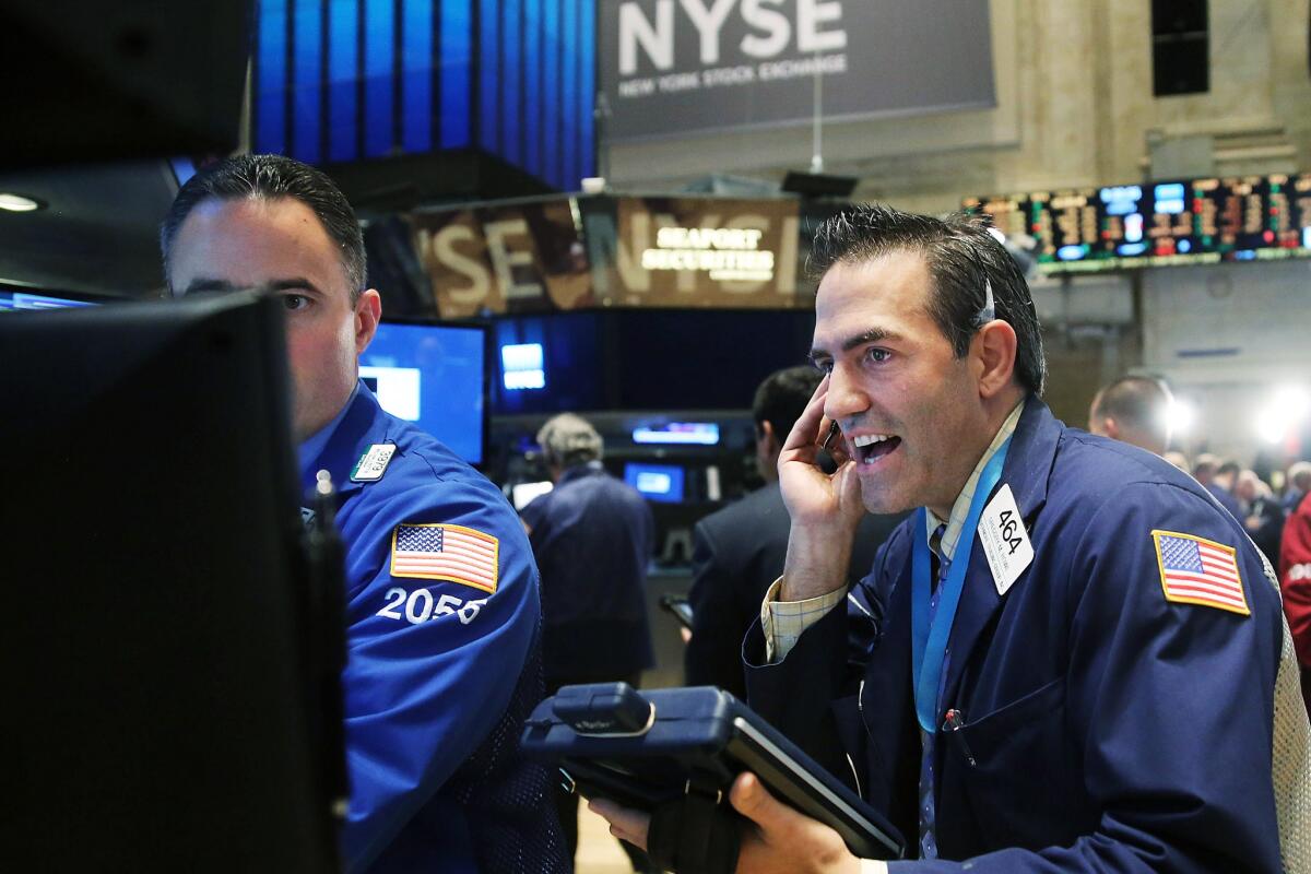 Traders on the floor of the New York Stock Exchange this month.