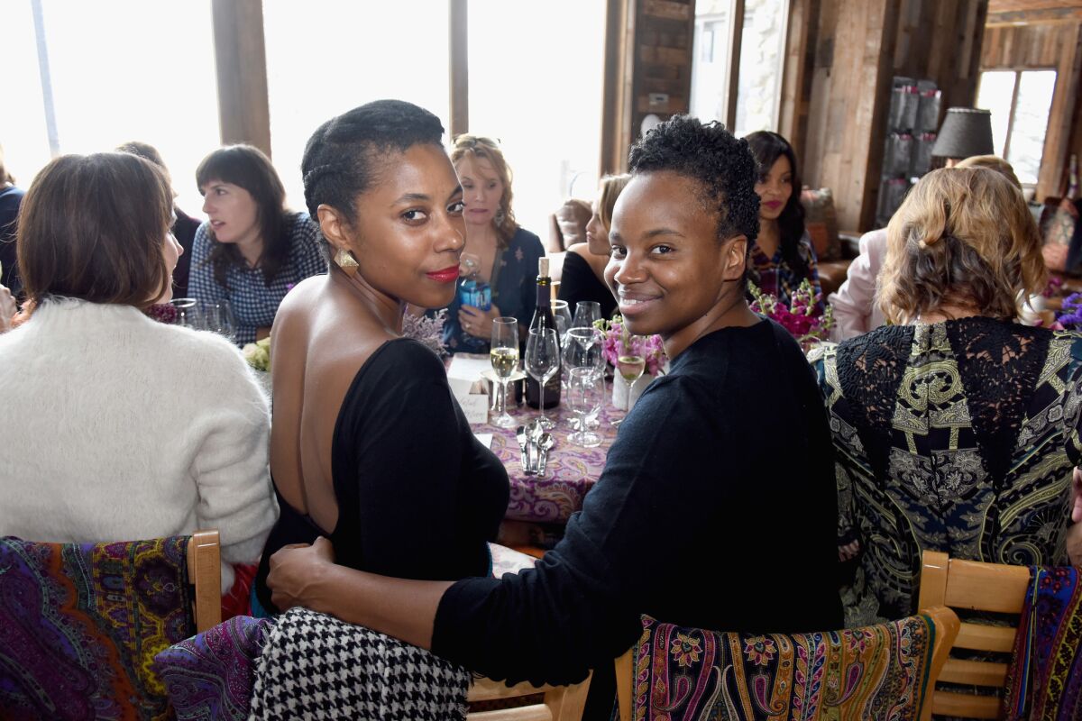 Director Dee Rees, right, and author Sarah M. Bloom.