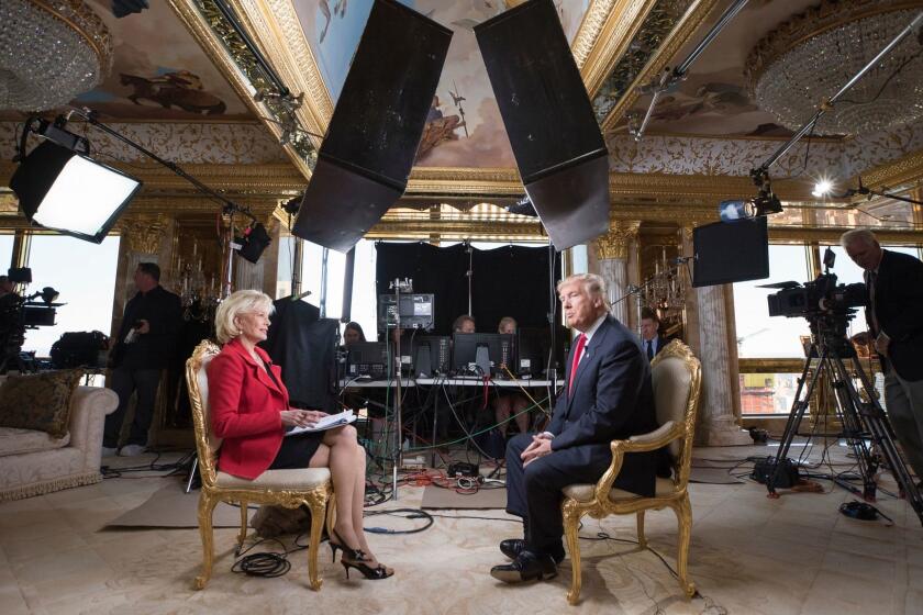 Lesley Stahl interviews President-elect Donald Trump at his New York home on Friday.