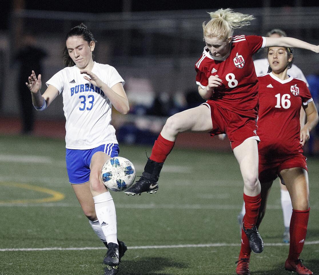 Photo Gallery: Burroughs girls' soccer wins Pacific League title by defeating Burbank in rival game