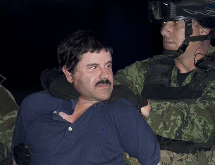 A son of Mexican drug lord Joaquin "El Chapo" Guzman, here in file photo, was kidnapped this week, and authorities believe his abductors were likely members of a rival drug cartel.