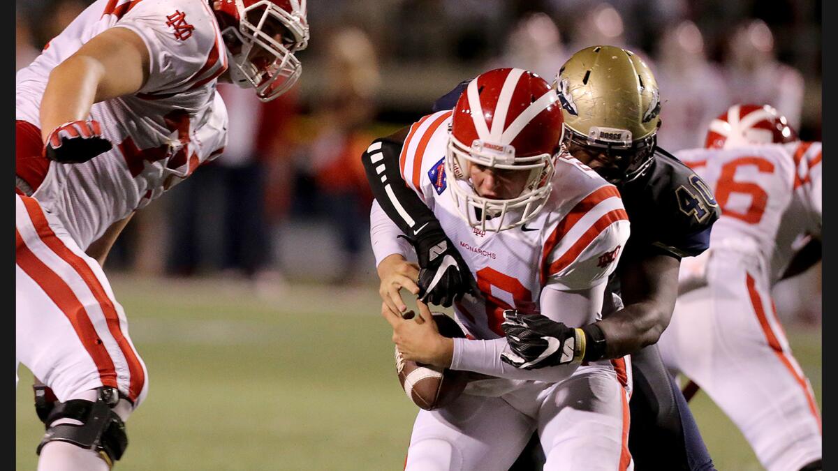 Mater Dei quarterback J.T. Daniels has passed for 3,890 yards and 49 touchdowns with four interceptions while completing 72% of his passes this season.