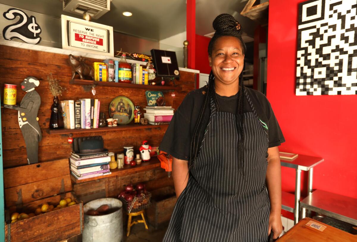 Chef Alisa Reynolds at her restaurant My 2 Cents on West Pico Boulevard